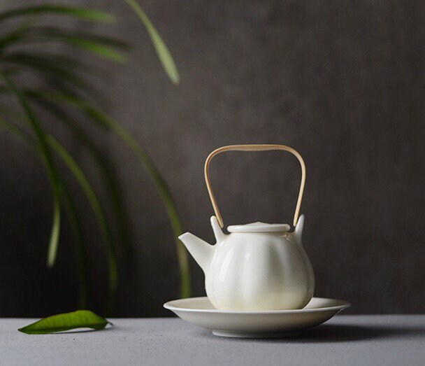 Gohobi Handmade ceramic tea pitcher fair cup Chinese Gongfu tea Japanese Teacup small green tea cup [White gloss collection]