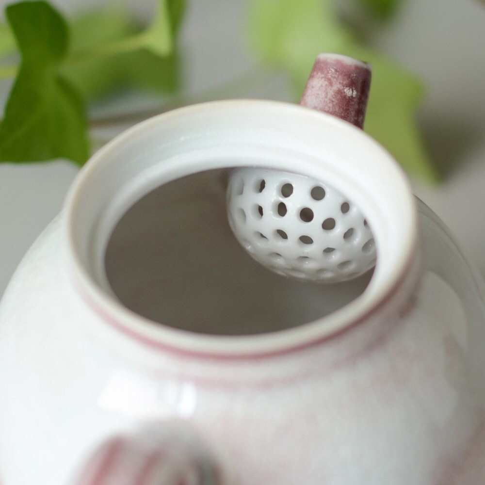 Gohobi Handmade Pink Teapot, Hand painted, vintage, high quality, Rustic, Minimalistic Japanese Tea, Gongfu tea [Pink Glazed collection]