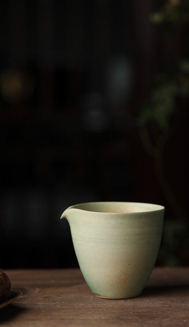 Gohobi Handmade Green Tea cup, Hand painted, vintage, high quality, Rustic, Minimalistic Japanese Tea, Gongfu tea  [Green Glazed collection]
