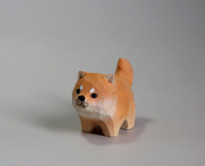 Gohobi Hand crafted wooden Shiba Inu dog ornaments unique gift for him for her