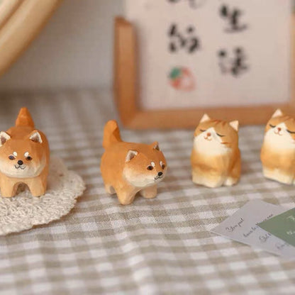 Gohobi Hand crafted wooden Shiba Inu dog ornaments unique gift for him for her