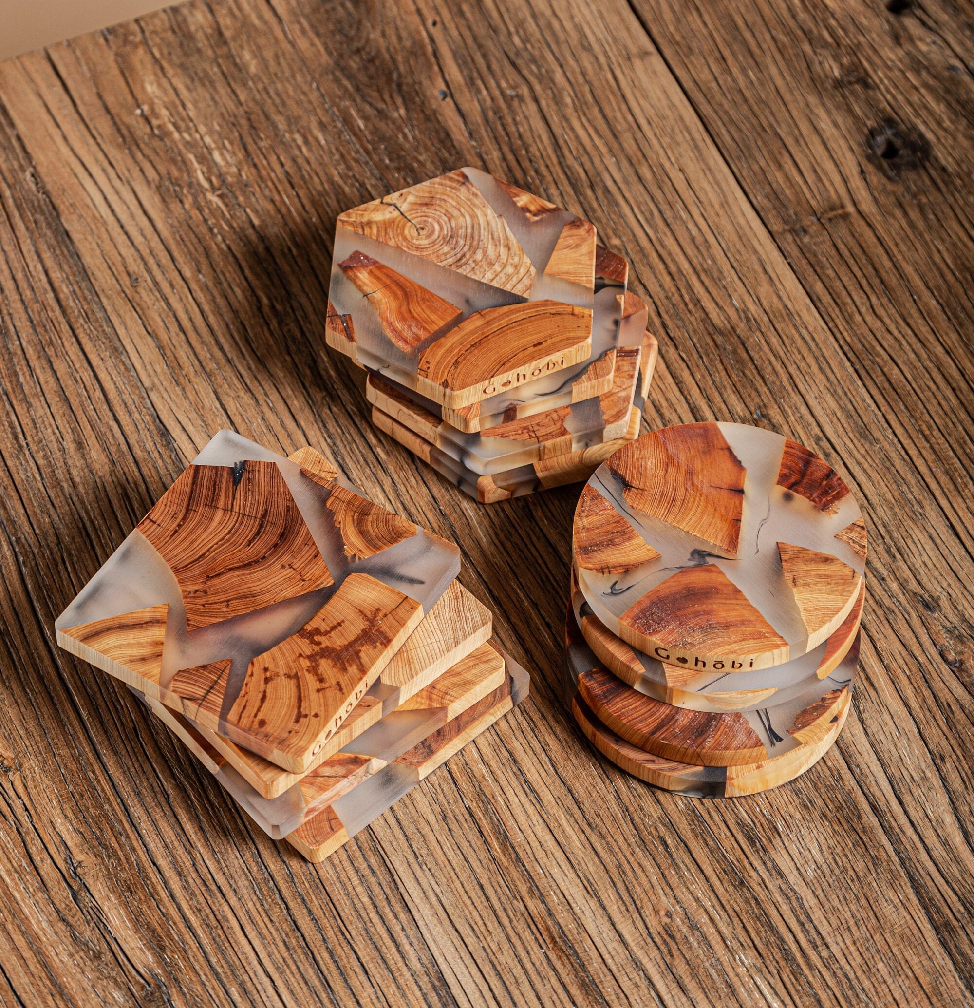 Gohobi Wooden Resin Coaster