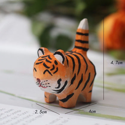 Gohobi Hand crafted wooden Tiger ornaments unique gift for him for her