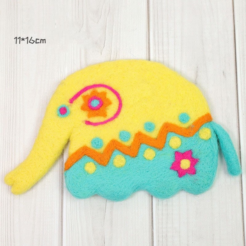 Gohobi Wool coaster, animal coaster, cat lion elephant lion coaster, gift for her, gift for him