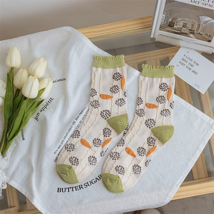 Floral cotton socks