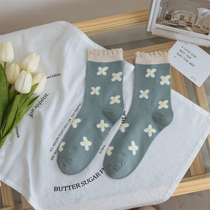 Floral cotton socks